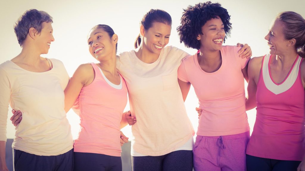 Multi-racial group of women who are breast cancer free
